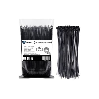 12 inch black zip ties 100 pack nylon cable ties 40 lb tensile strength
