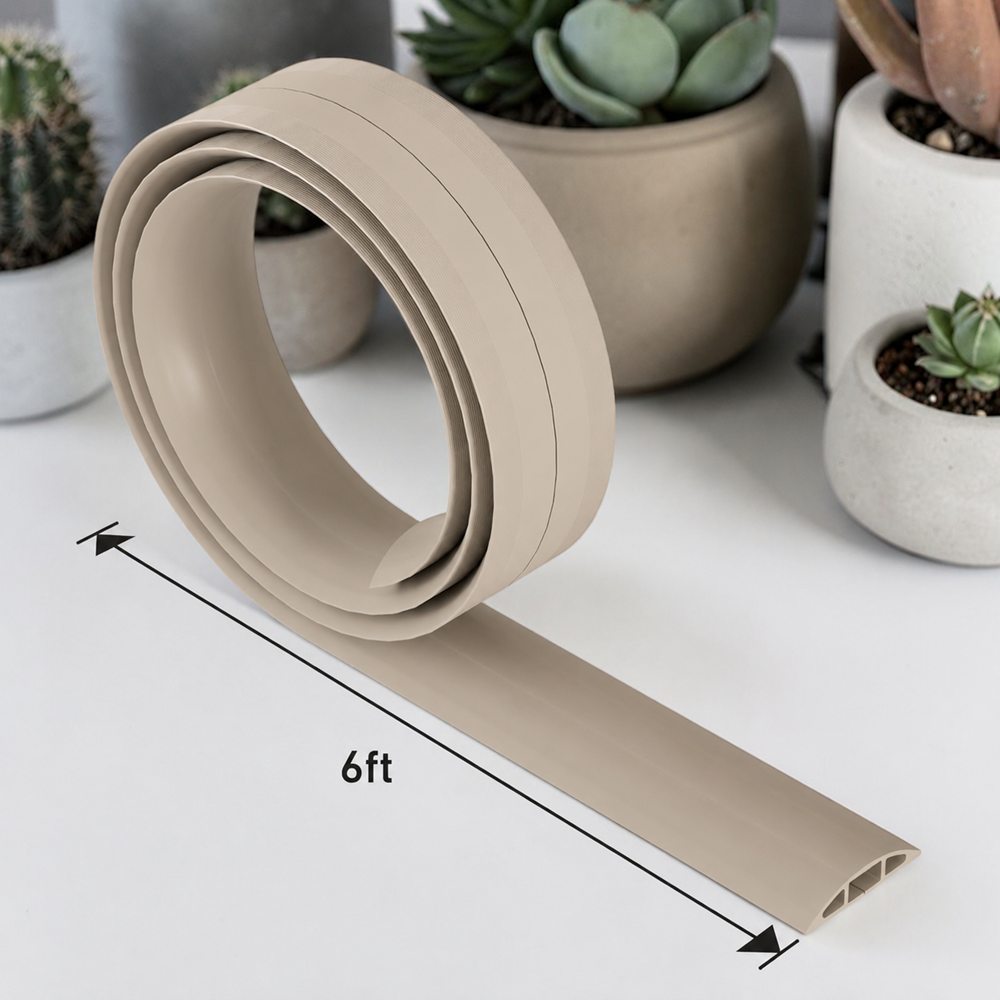 TIESELX Heavy-Duty Floor Cord Cover – Non-Slip PVC Cable Protector Ramp - Image 16