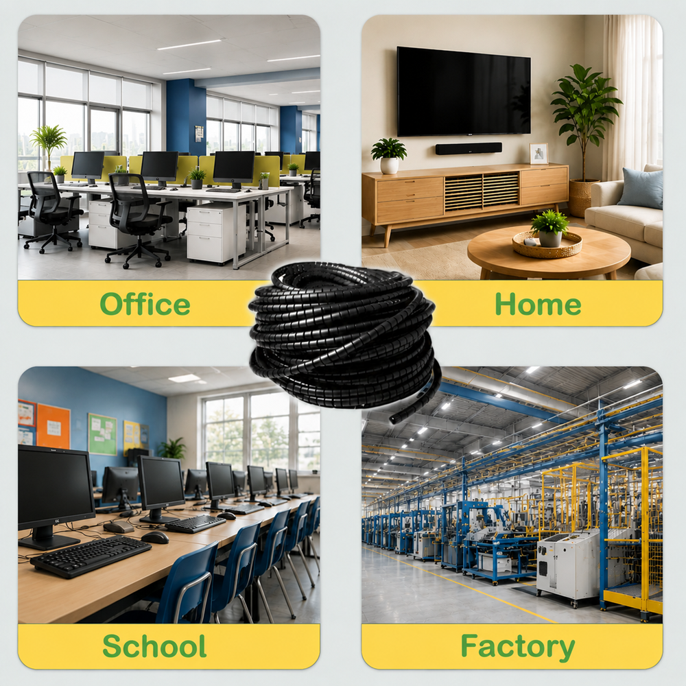 TIESELX Spiral Cable Wrap – Flexible Cord Organizer Sleeve - Image 7