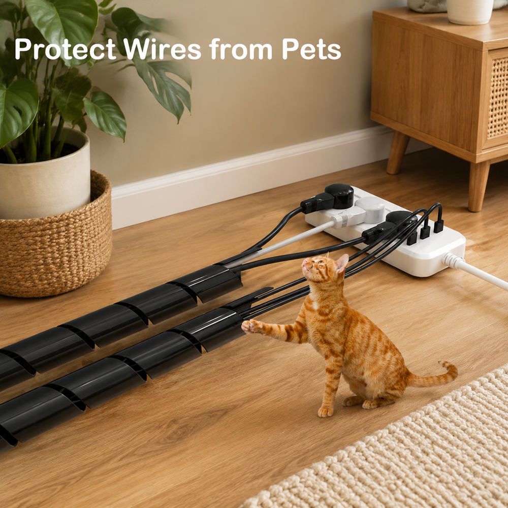 TIESELX Spiral Cable Wrap – Flexible Cord Organizer Sleeve - Image 10