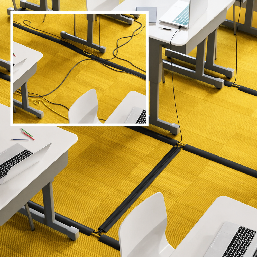 TIESELX Heavy-Duty Floor Cord Cover – Non-Slip PVC Cable Protector Ramp - Image 12