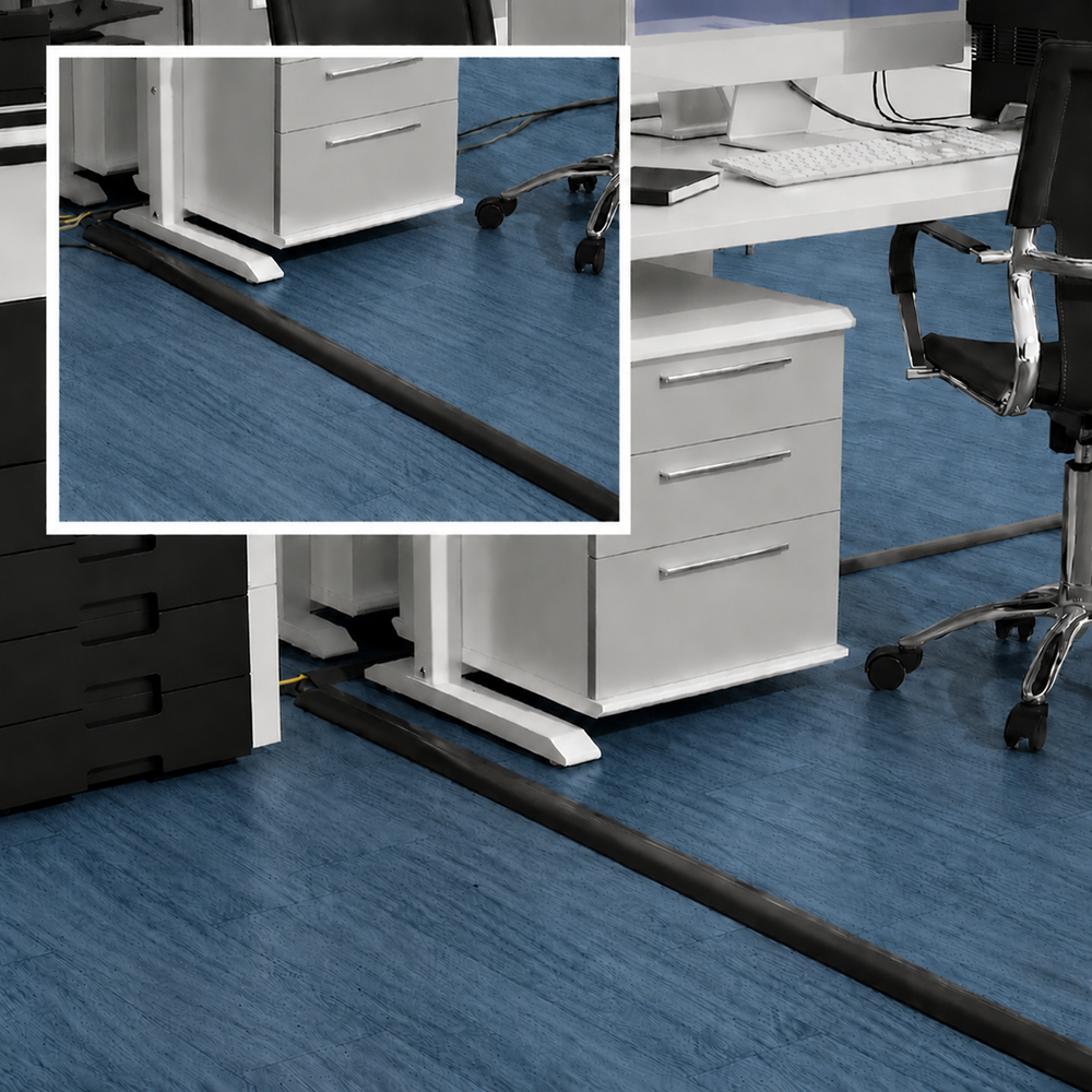 TIESELX Heavy-Duty Floor Cord Cover – Non-Slip PVC Cable Protector Ramp - Image 14