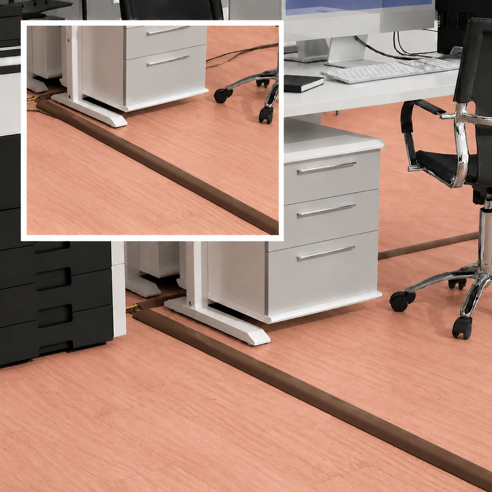 TIESELX Heavy-Duty Floor Cord Cover – Non-Slip PVC Cable Protector Ramp - Image 15