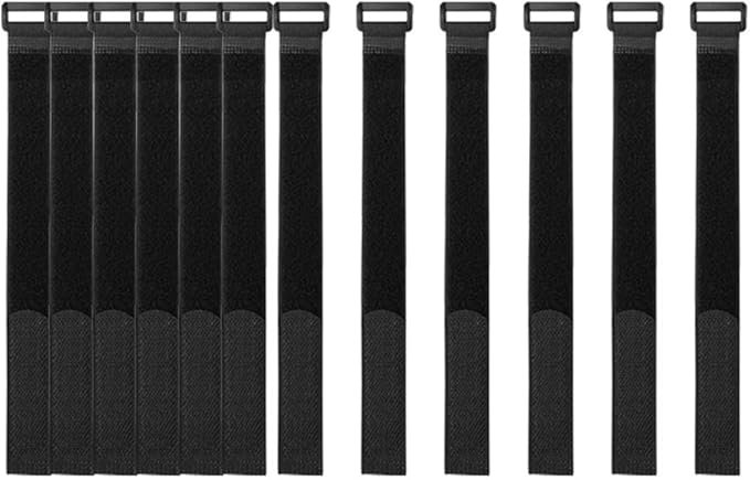 TIESELX Assorted Hook and Loop Cable Ties – Reusable Nylon Cord Straps with D-Ring Buckle - Image 9