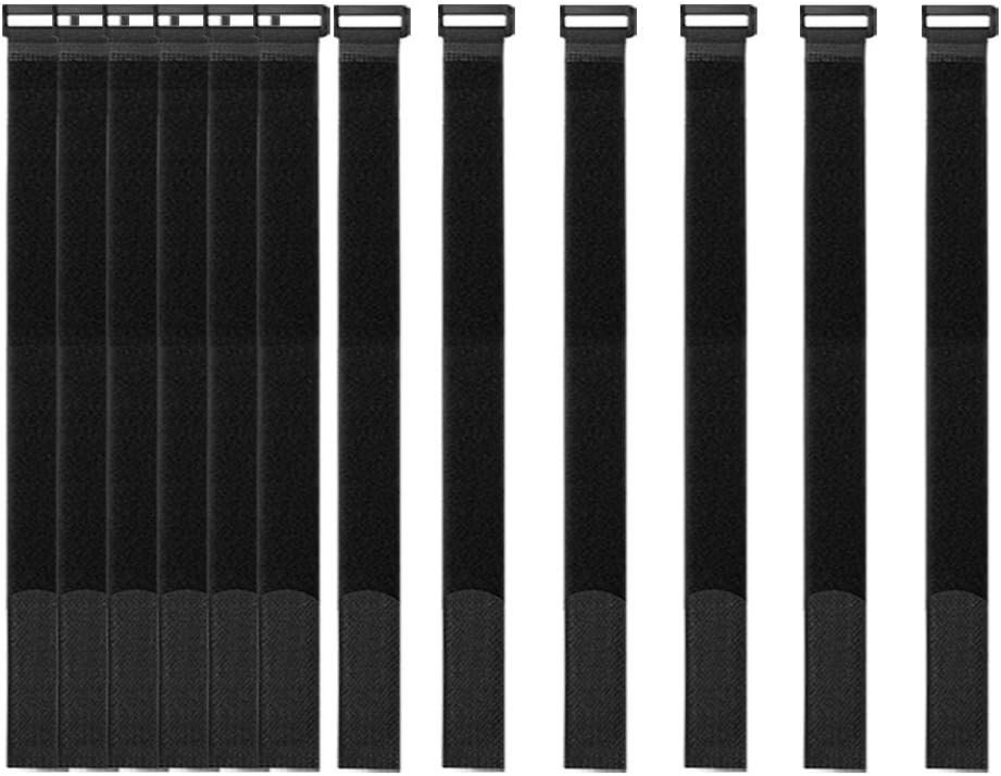 TIESELX Assorted Hook and Loop Cable Ties – Reusable Nylon Cord Straps with D-Ring Buckle - Image 5