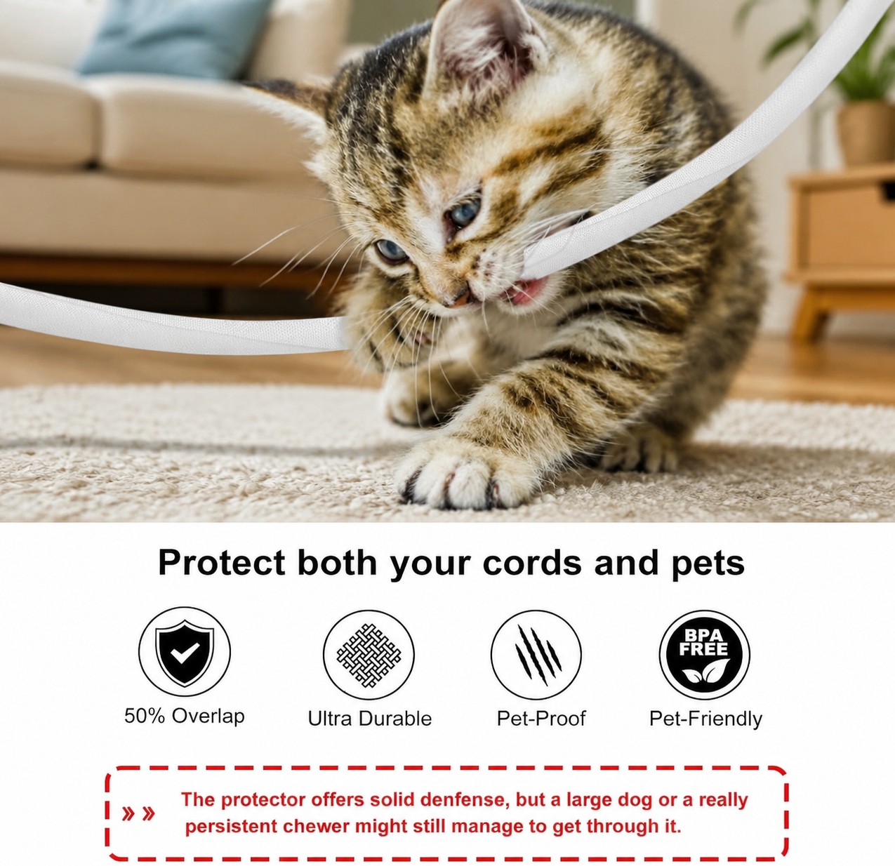 TIESELX No-Chew Cord Protector for Pets – Bite-Resistant Cable Sleeve for Dogs, Cats & Rabbits - Image 13