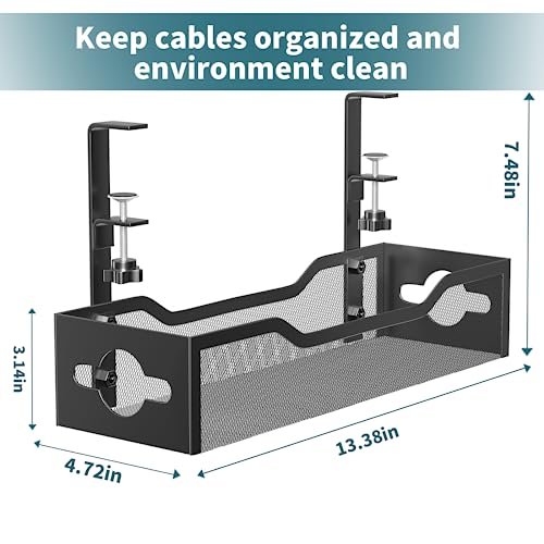 TIESELX Cable Organizer Tray Available in Multiple Sizes - 13.38 inch 15.75 inch and 25 inch