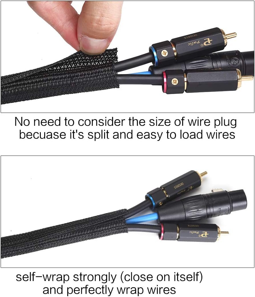 TIESELX split wire loom cable sleeve protecting wires from cat chewing